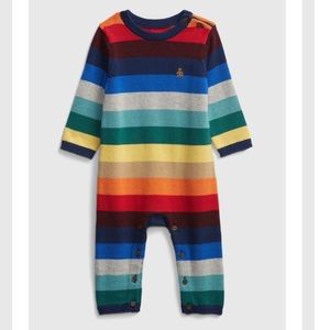 Baby Gap Rainbow Happy Stripe Knit Onesie